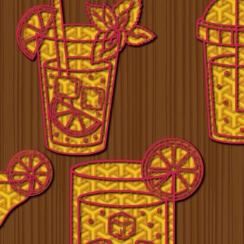 Intra απο ξύλο plywood 3mm-4mm πάχος 3D Mandala Summer Cocktails Δίασταση 30x30 cm INTRAFABR-36616138 - Image 1