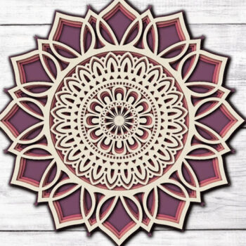 Intra απο ξύλο plywood 3mm-4mm πάχος 3D Mandala Layered Δίασταση 30x30 cm INTRAFABR-77074606 - Image 3