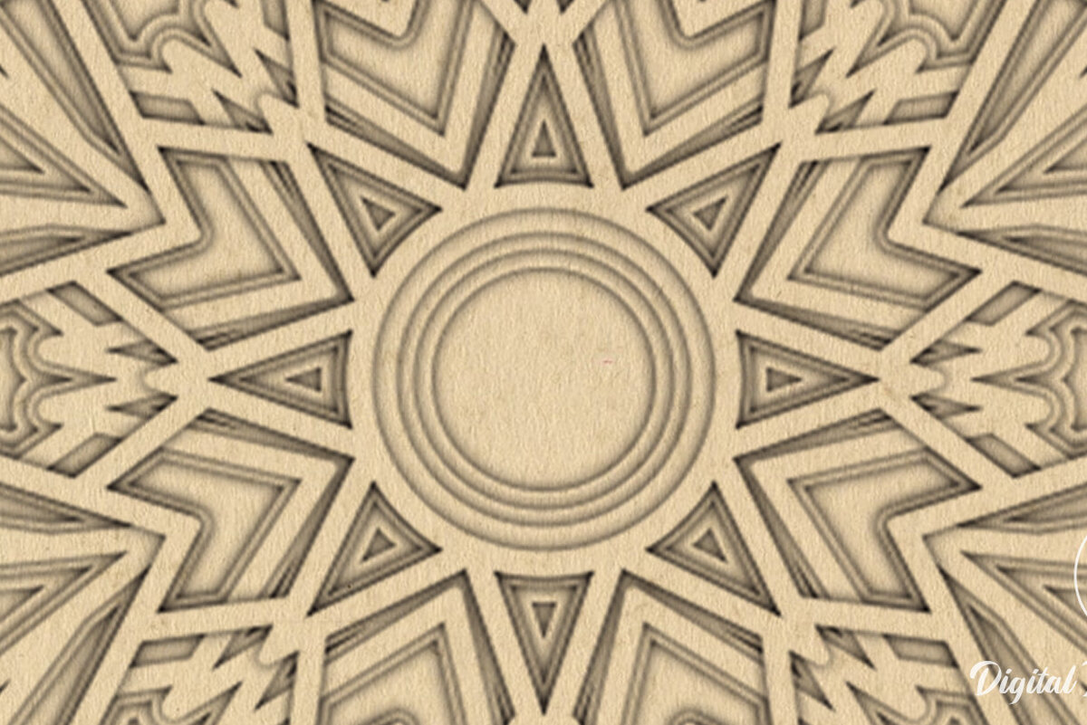 Intra απο ξύλο plywood 3mm-4mm πάχος κοπής 3D Mandala Δίασταση 12x12 cm INTRAFABR-15207408 - Image 3