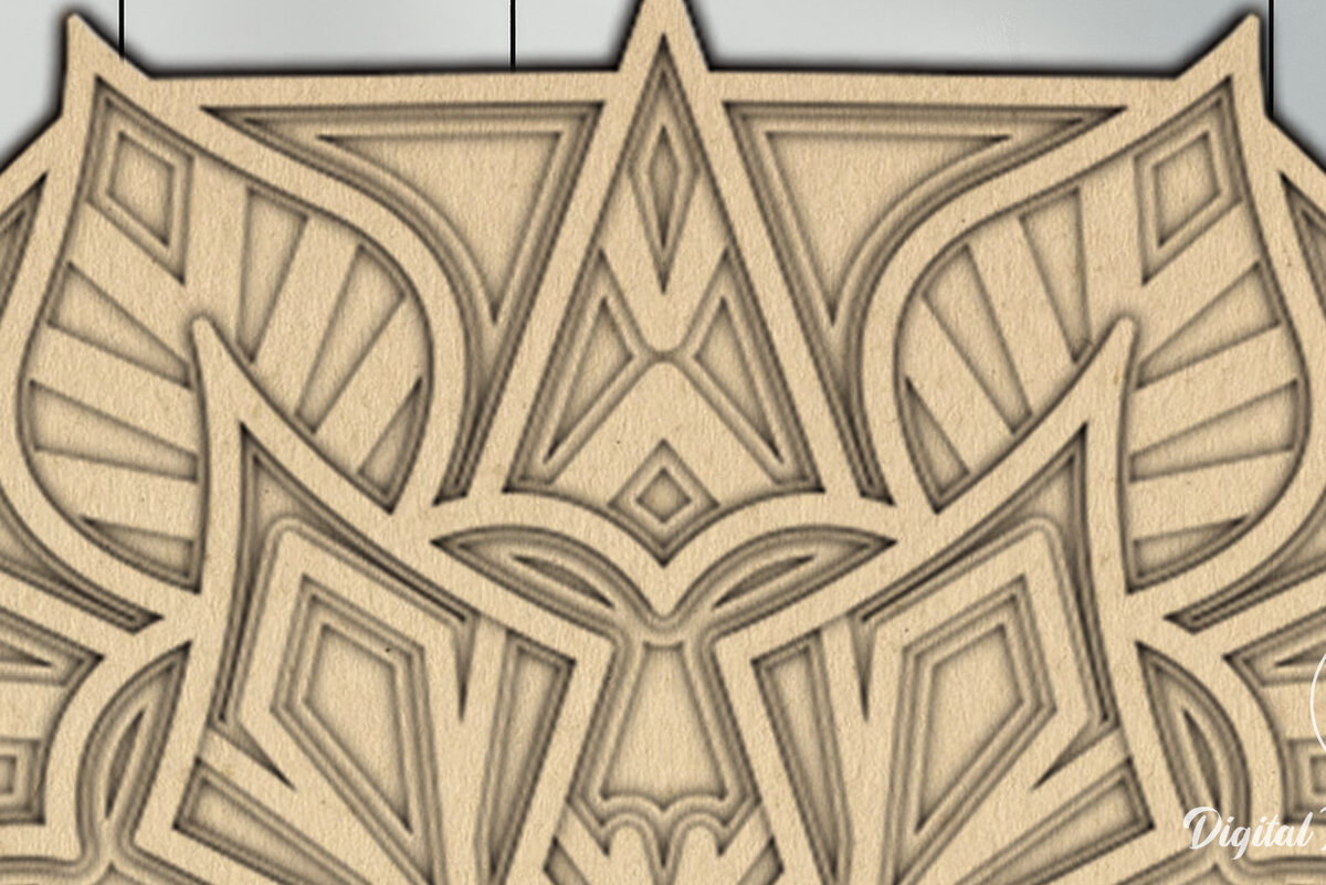 Intra απο ξύλο plywood 3mm-4mm πάχος κοπής 3D Mandala Δίασταση 12x12 cm INTRAFABR-15207408 - Image 4