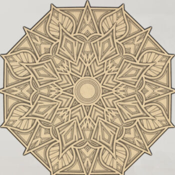 Intra απο ξύλο plywood 3mm-4mm πάχος κοπής 3D Mandala Δίασταση 12x12 cm INTRAFABR-15207408 - Image 6