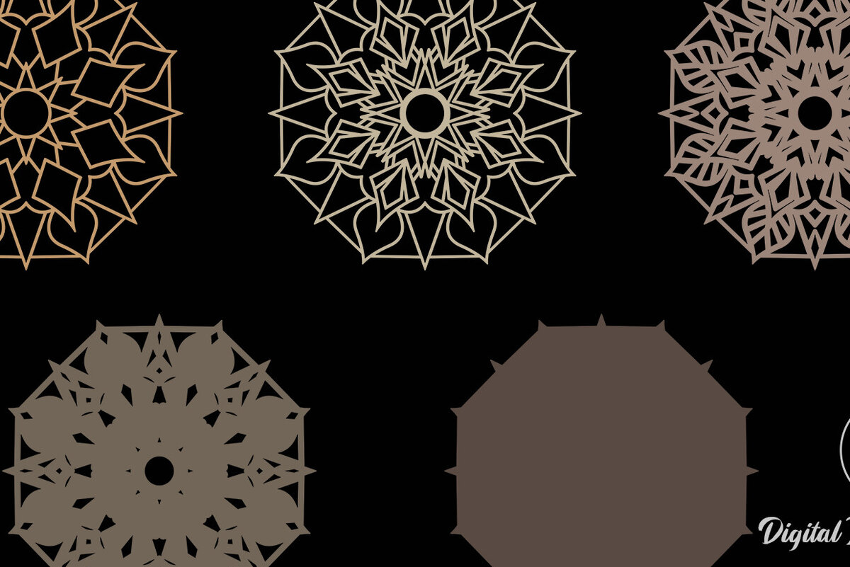 Intra απο ξύλο plywood 3mm-4mm πάχος κοπής 3D Mandala Δίασταση 12x12 cm INTRAFABR-15207408 - Image 7