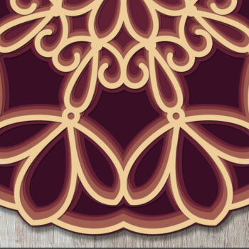 Intra απο ξύλο plywood 3mm-4mm πάχος κοπής 3D Mandala Δίασταση 12x12 cm INTRAFABR-13859368 - Image 1