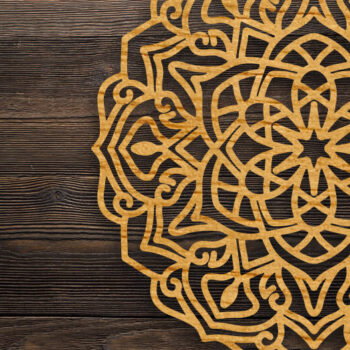 Intra απο ξύλο plywood 3mm-4mm πάχος 3D Mandala για Δίασταση 30x30 cm INTRAFABR-70776238 - Image 1