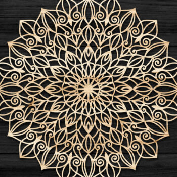 Intra απο ξύλο plywood 3mm-4mm πάχος 3D Mandala για το Cricu Δίασταση 30x30 cm INTRAFABR-74280145 - Image 1