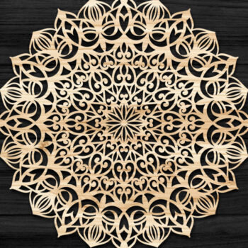 Intra απο ξύλο plywood 3mm-4mm πάχος 3D Mandala για Cricut Δίασταση 30x30 cm INTRAFABR-73702393 - Image 1
