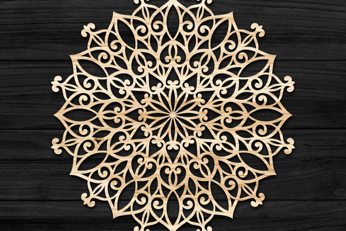 Intra απο ξύλο plywood 3mm-4mm πάχος 3D Mandala για Cricut Δίασταση 30x30 cm INTRAFABR-74168162