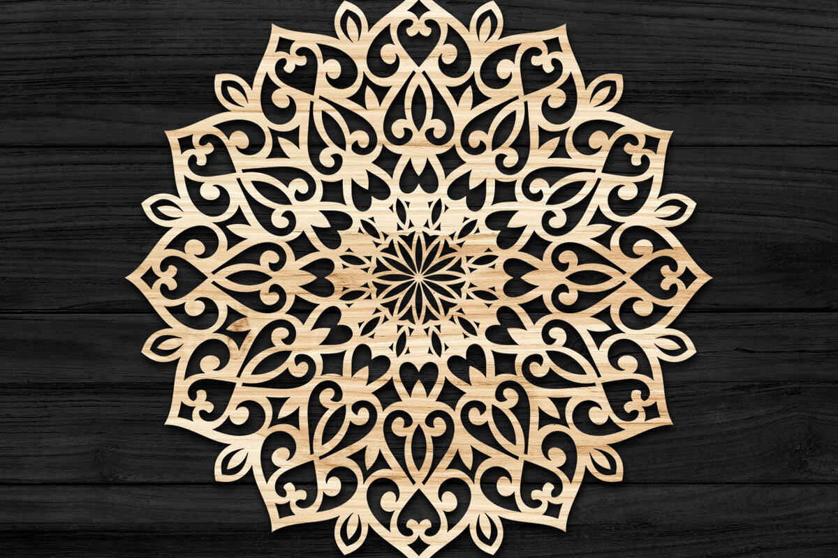 Intra απο ξύλο plywood 3mm-4mm πάχος 3D Mandala για Cricut Δίασταση 30x30 cm INTRAFABR-74168446