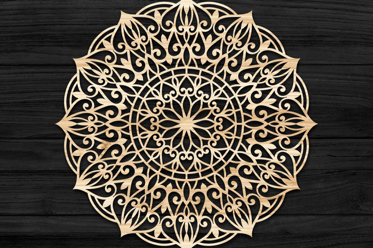Intra απο ξύλο plywood 3mm-4mm πάχος 3D Mandala για Cricut Δίασταση 30x30 cm INTRAFABR-74271287