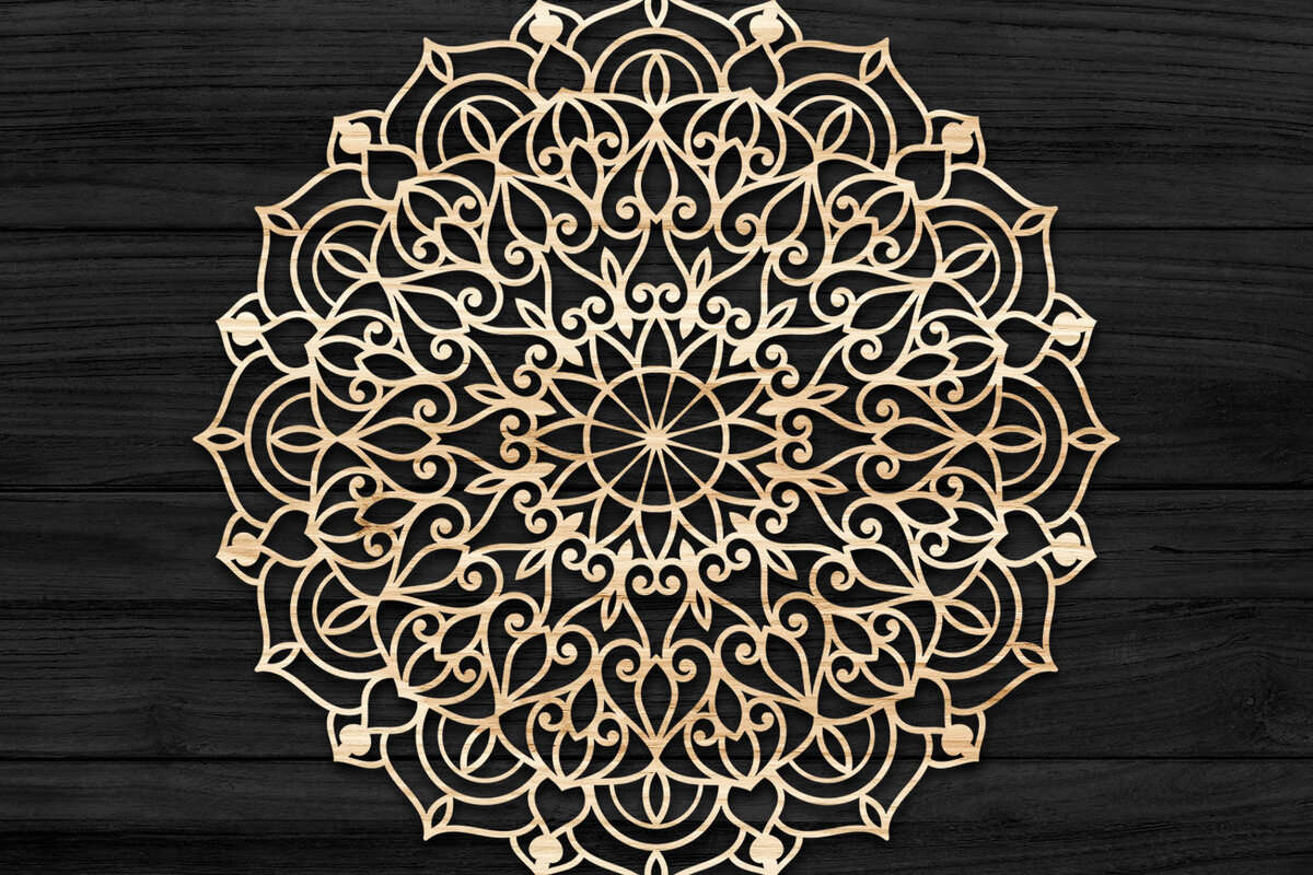 Intra απο ξύλο plywood 3mm-4mm πάχος 3D Mandala για Cricut Δίασταση 30x30 cm INTRAFABR-74272269