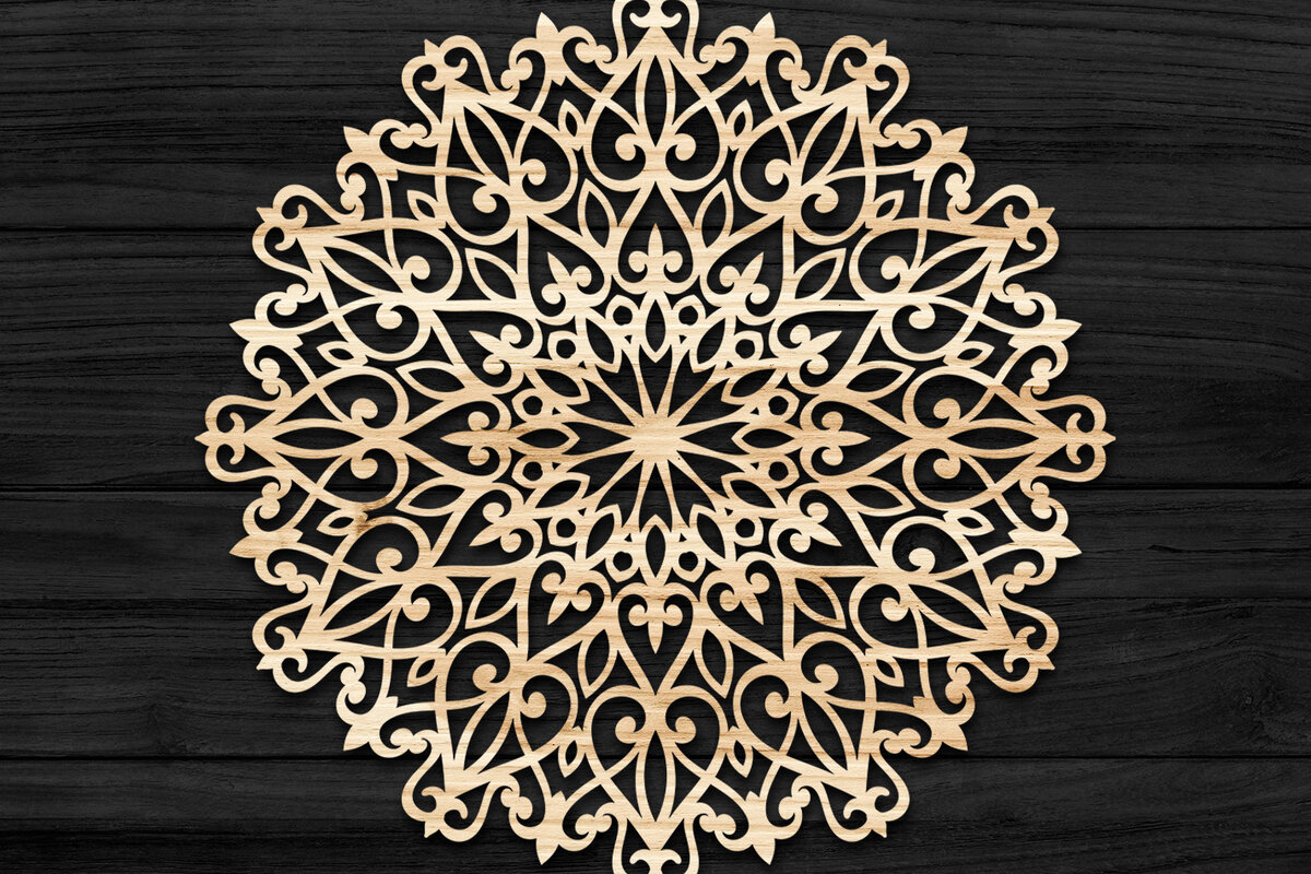 Intra απο ξύλο plywood 3mm-4mm πάχος 3D Mandala για Cricut Δίασταση 30x30 cm INTRAFABR-74272770