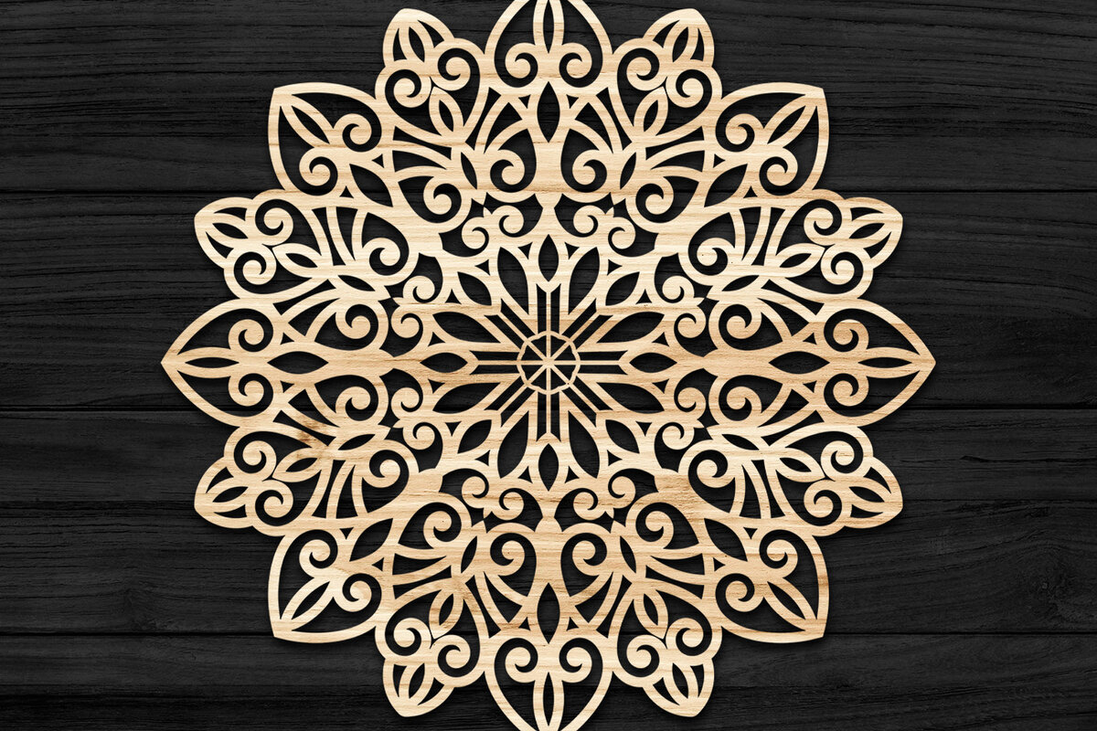 Intra απο ξύλο plywood 3mm-4mm πάχος 3D Mandala για Cricut Δίασταση 30x30 cm INTRAFABR-74273753