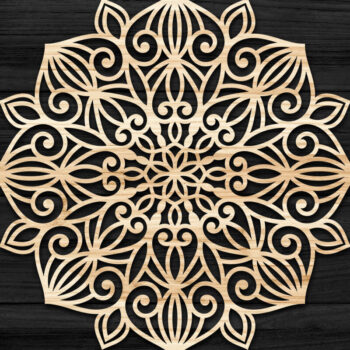 Intra απο ξύλο plywood 3mm-4mm πάχος 3D Mandala για Cricut Δίασταση 30x30 cm INTRAFABR-74274259 - Image 1