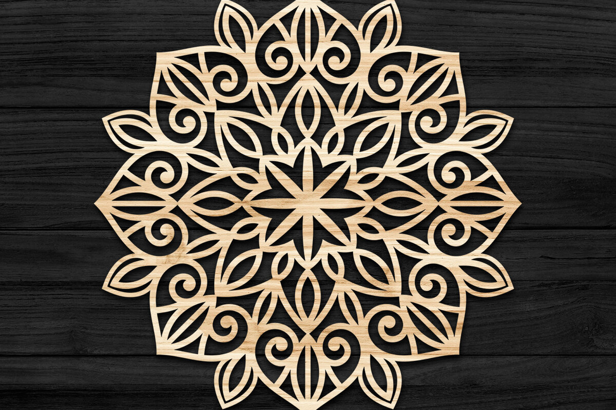 Intra απο ξύλο plywood 3mm-4mm πάχος 3D Mandala για Cricut Δίασταση 30x30 cm INTRAFABR-74274379