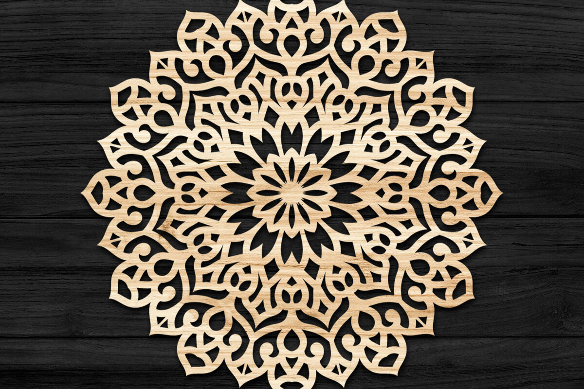 Intra απο ξύλο plywood 3mm-4mm πάχος 3D Mandala για Cricut Δίασταση 30x30 cm INTRAFABR-74274961