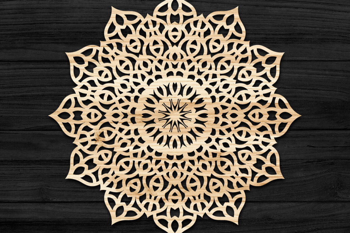 Intra απο ξύλο plywood 3mm-4mm πάχος 3D Mandala για Cricut Δίασταση 30x30 cm INTRAFABR-74277476