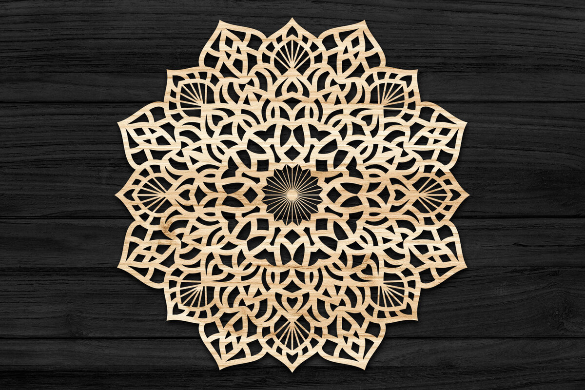 Intra απο ξύλο plywood 3mm-4mm πάχος 3D Mandala για Cricut Δίασταση 30x30 cm INTRAFABR-69578833
