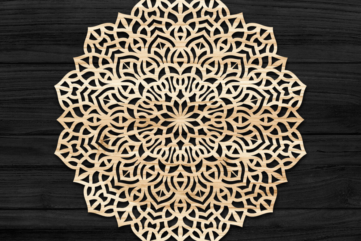 Intra απο ξύλο plywood 3mm-4mm πάχος 3D Mandala για Cricut Δίασταση 30x30 cm INTRAFABR-74279074