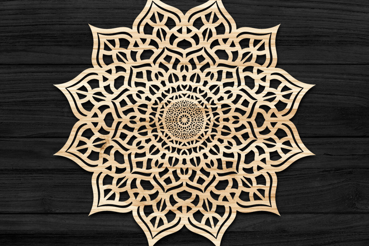 Intra απο ξύλο plywood 3mm-4mm πάχος 3D Mandala για Cricut Δίασταση 30x30 cm INTRAFABR-74280804