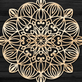 Intra απο ξύλο plywood 3mm-4mm πάχος 3D Mandala για Cricut Δίασταση 30x30 cm INTRAFABR-74285268 - Image 1