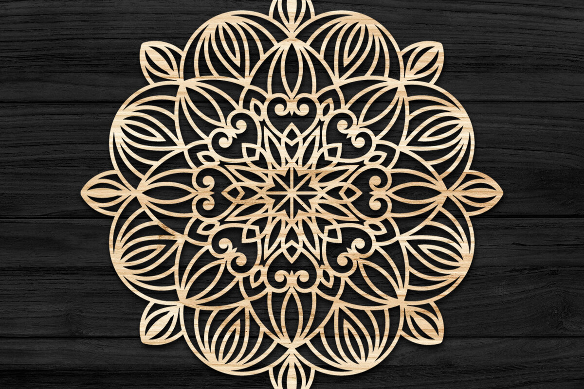 Intra απο ξύλο plywood 3mm-4mm πάχος 3D Mandala για Cricut Δίασταση 30x30 cm INTRAFABR-74285268