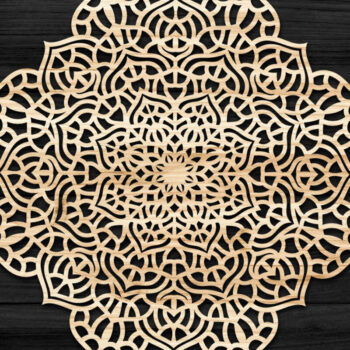 Intra απο ξύλο plywood 3mm-4mm πάχος 3D Mandala για Cricut Δίασταση 30x30 cm INTRAFABR-74285725 - Image 1