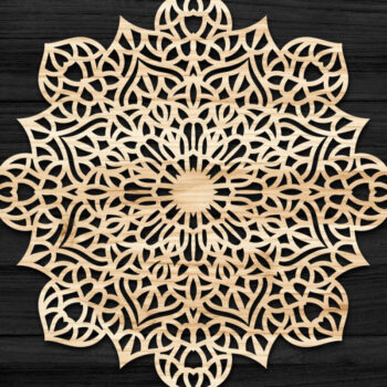 Intra απο ξύλο plywood 3mm-4mm πάχος 3D Mandala για Cricut Δίασταση 30x30 cm INTRAFABR-74285831 - Image 1