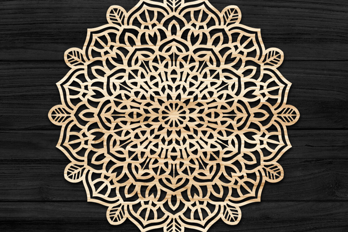 Intra απο ξύλο plywood 3mm-4mm πάχος 3D Mandala για Cricut Δίασταση 30x30 cm INTRAFABR-74286451