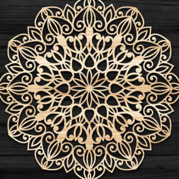 Intra απο ξύλο plywood 3mm-4mm πάχος 3D Mandala για Cricut Δίασταση 30x30 cm INTRAFABR-74286693 - Image 1