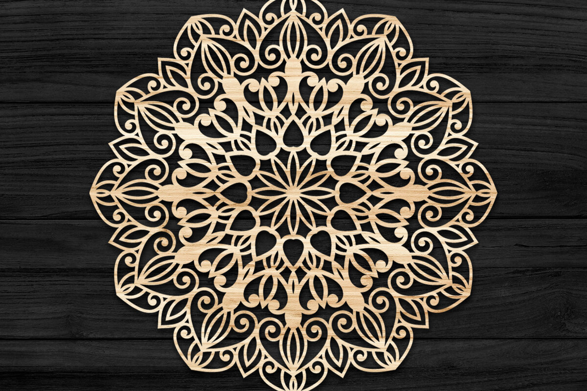 Intra απο ξύλο plywood 3mm-4mm πάχος 3D Mandala για Cricut Δίασταση 30x30 cm INTRAFABR-74286693
