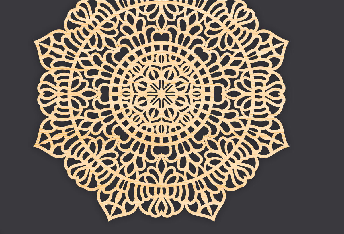 Intra απο ξύλο plywood 3mm-4mm πάχος 3D Mandala για Cricut Δίασταση 30x30 cm INTRAFABR-86059611