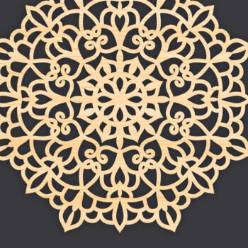 Intra απο ξύλο plywood 3mm-4mm πάχος 3D Mandala για Cricut Δίασταση 30x30 cm INTRAFABR-86059619 - Image 1