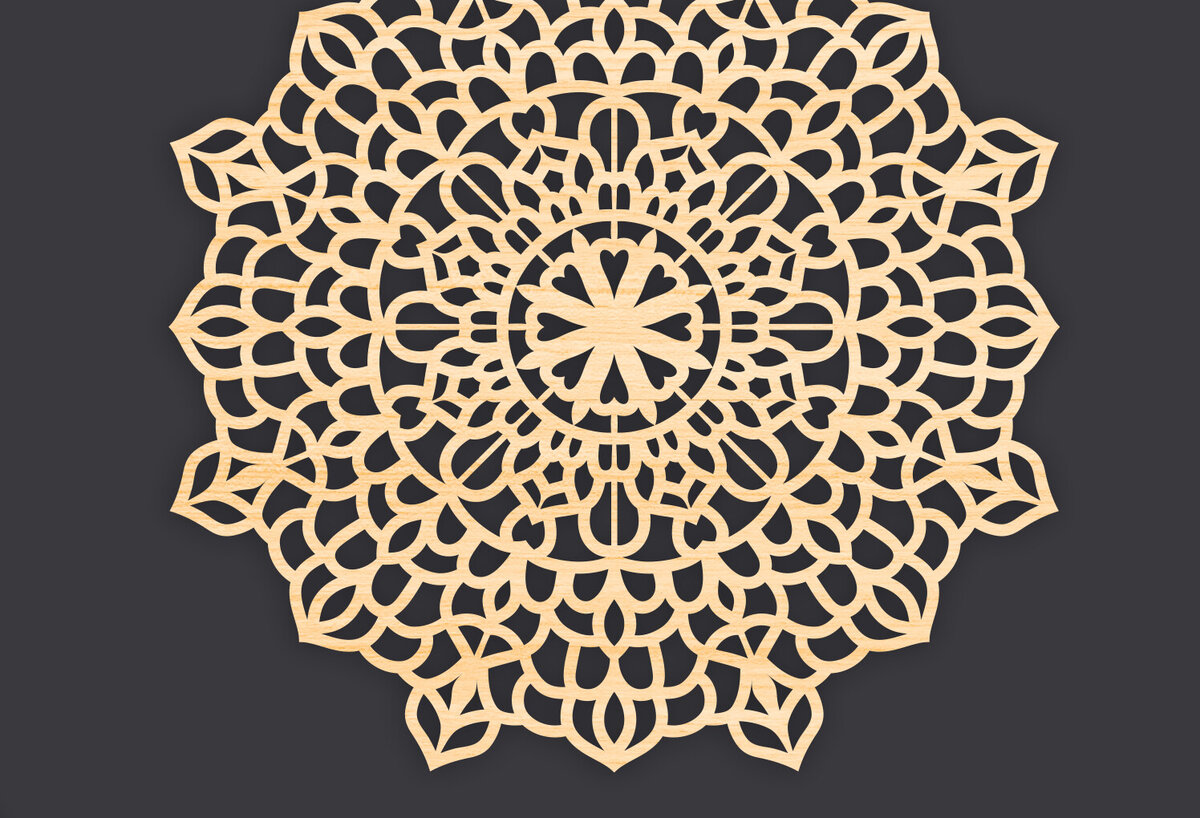 Intra απο ξύλο plywood 3mm-4mm πάχος 3D Mandala για Cricut Δίασταση 30x30 cm INTRAFABR-86059631