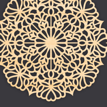 Intra απο ξύλο plywood 3mm-4mm πάχος 3D Mandala για Cricut Δίασταση 30x30 cm INTRAFABR-86059647 - Image 1