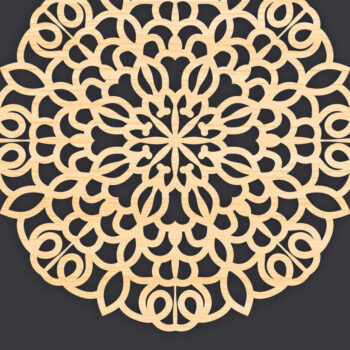 Intra απο ξύλο plywood 3mm-4mm πάχος 3D Mandala για Cricut Δίασταση 30x30 cm INTRAFABR-86059650 - Image 1