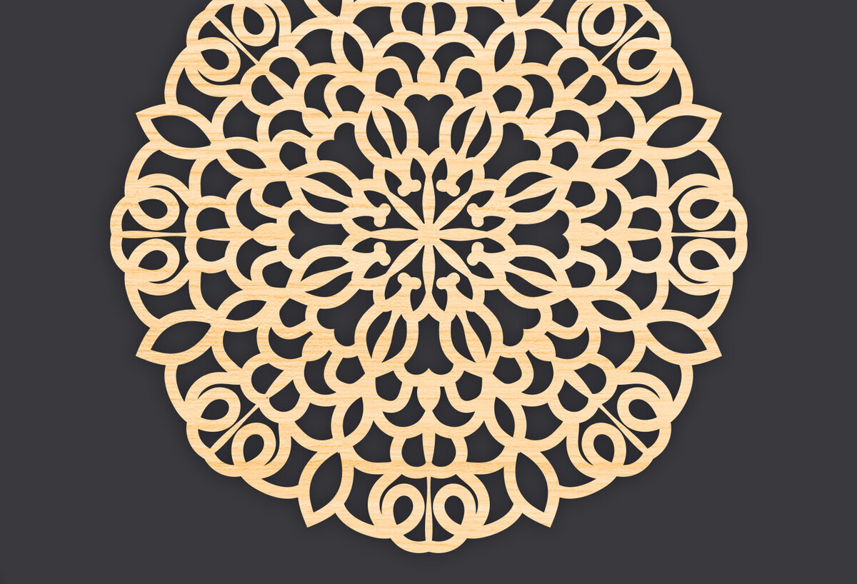 Intra απο ξύλο plywood 3mm-4mm πάχος 3D Mandala για Cricut Δίασταση 30x30 cm INTRAFABR-86059650