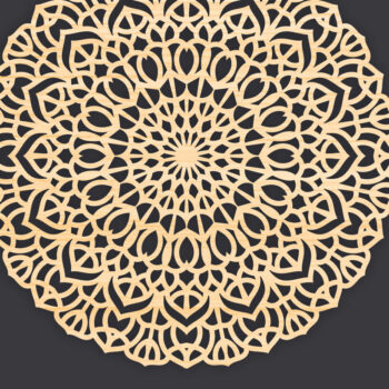 Intra απο ξύλο plywood 3mm-4mm πάχος 3D Mandala για Cricut Δίασταση 30x30 cm INTRAFABR-86059662 - Image 1