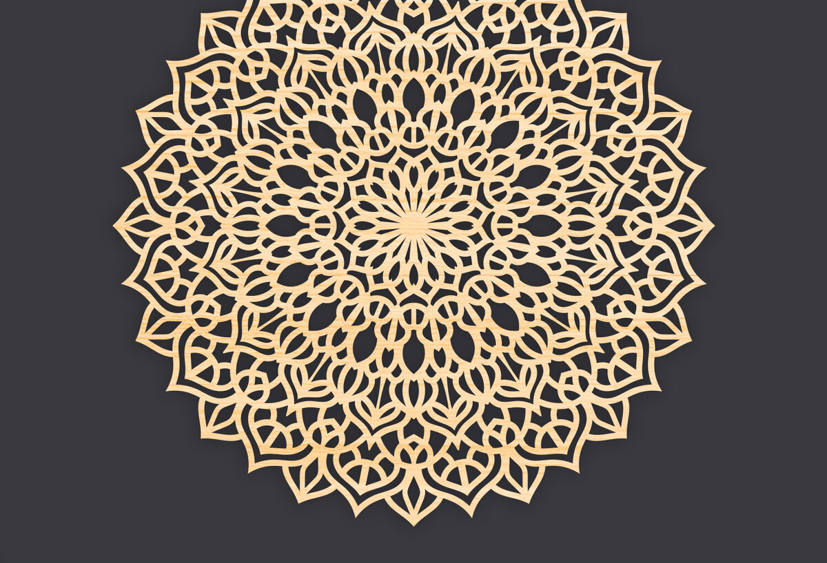 Intra απο ξύλο plywood 3mm-4mm πάχος 3D Mandala για Cricut Δίασταση 30x30 cm INTRAFABR-86060220