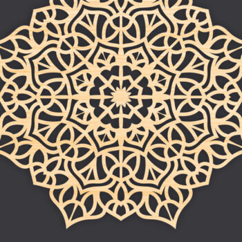 Intra απο ξύλο plywood 3mm-4mm πάχος 3D Mandala για Cricut Δίασταση 30x30 cm INTRAFABR-86060225 - Image 1
