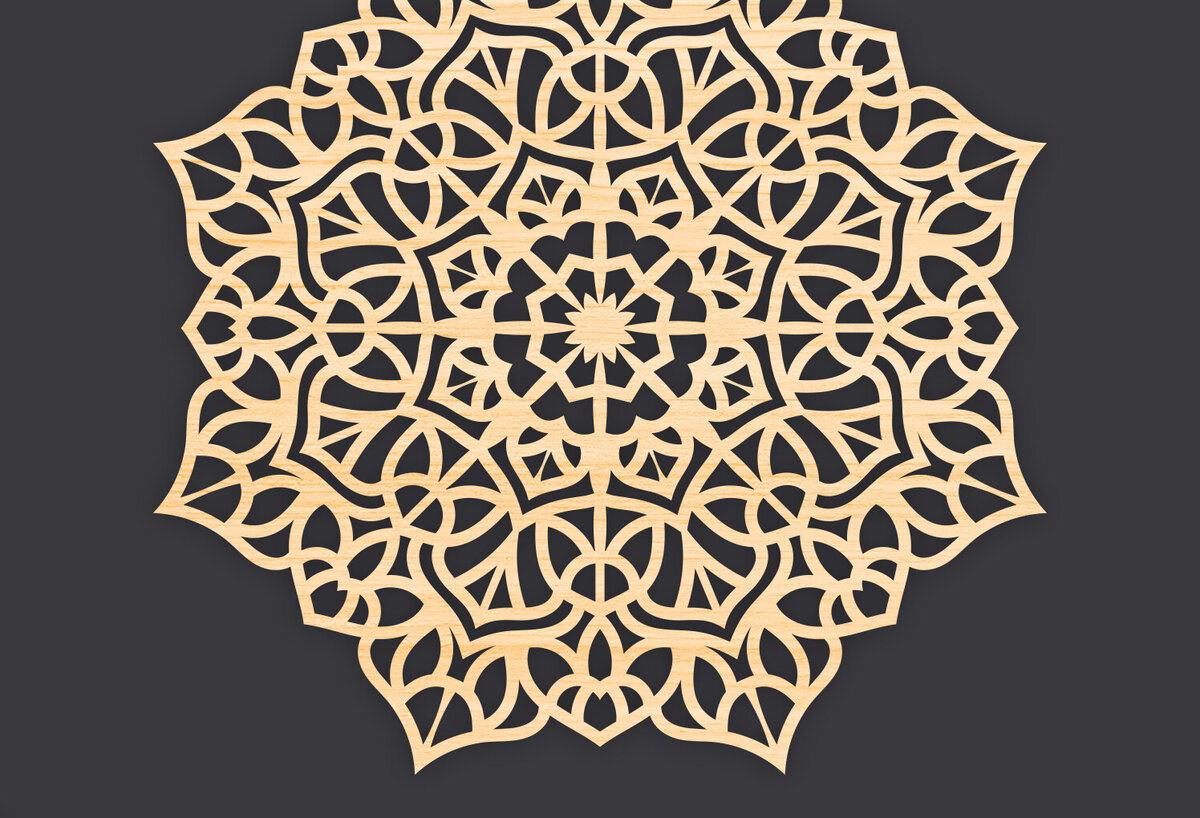 Intra απο ξύλο plywood 3mm-4mm πάχος 3D Mandala για Cricut Δίασταση 30x30 cm INTRAFABR-86060225