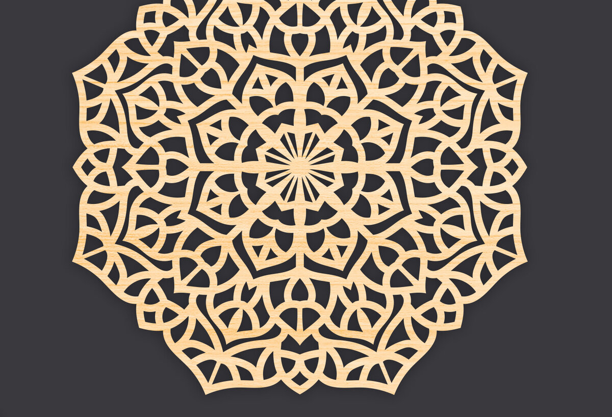 Intra απο ξύλο plywood 3mm-4mm πάχος 3D Mandala για Cricut Δίασταση 30x30 cm INTRAFABR-86060229