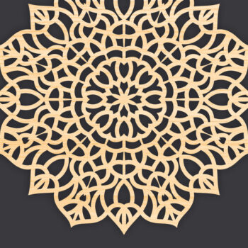 Intra απο ξύλο plywood 3mm-4mm πάχος 3D Mandala για Cricut Δίασταση 30x30 cm INTRAFABR-86060242 - Image 1
