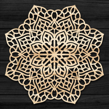 Intra απο ξύλο plywood 3mm-4mm πάχος 3D Mandala για Cricut Δίασταση 30x30 cm INTRAFABR-69579500 - Image 1