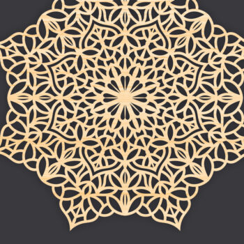 Intra απο ξύλο plywood 3mm-4mm πάχος 3D Mandala για Cricut Δίασταση 30x30 cm INTRAFABR-86060248 - Image 1