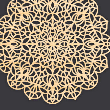 Intra απο ξύλο plywood 3mm-4mm πάχος 3D Mandala για Cricut Δίασταση 30x30 cm INTRAFABR-86060268 - Image 1