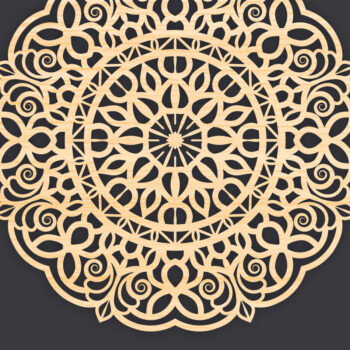 Intra απο ξύλο plywood 3mm-4mm πάχος 3D Mandala για Cricut Δίασταση 30x30 cm INTRAFABR-86060295 - Image 1