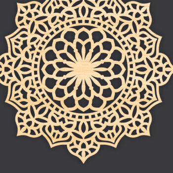 Intra απο ξύλο plywood 3mm-4mm πάχος 3D Mandala για Cricut Δίασταση 30x30 cm INTRAFABR-86060800 - Image 1
