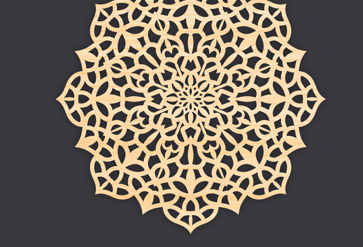 Intra απο ξύλο plywood 3mm-4mm πάχος 3D Mandala για Cricut Δίασταση 30x30 cm INTRAFABR-86060806