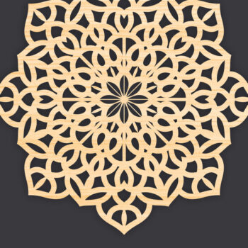 Intra απο ξύλο plywood 3mm-4mm πάχος 3D Mandala για Cricut Δίασταση 30x30 cm INTRAFABR-86060823 - Image 1