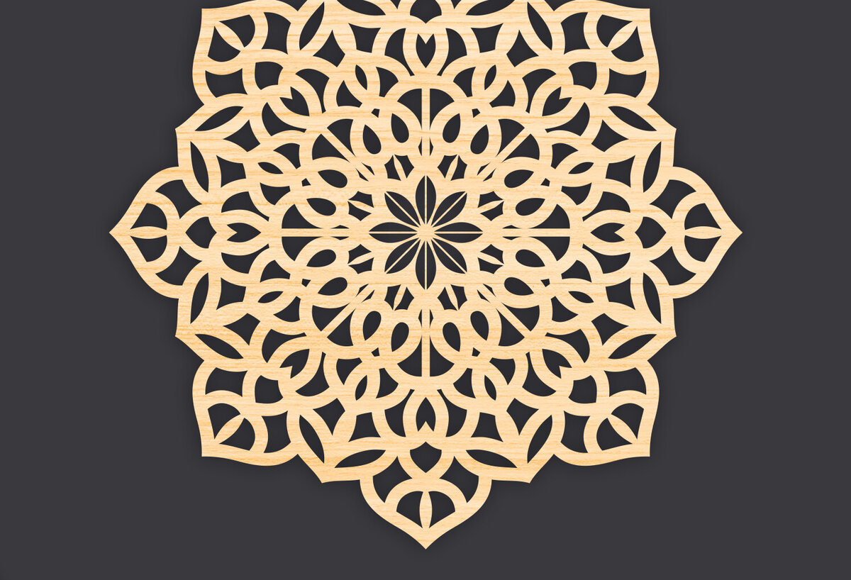 Intra απο ξύλο plywood 3mm-4mm πάχος 3D Mandala για Cricut Δίασταση 30x30 cm INTRAFABR-86060823
